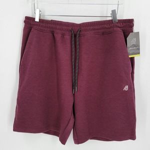 Eddie Bauer Shorts Men's Large Fleece Tech Port Royal Heathered Moisture Wicking